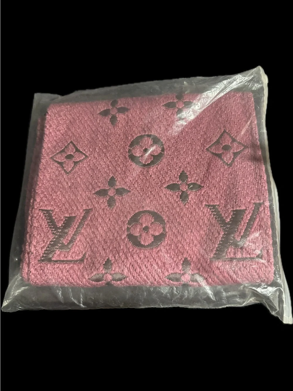 Louis Vuitton Pink Monogram Fringe Wrap Scarf